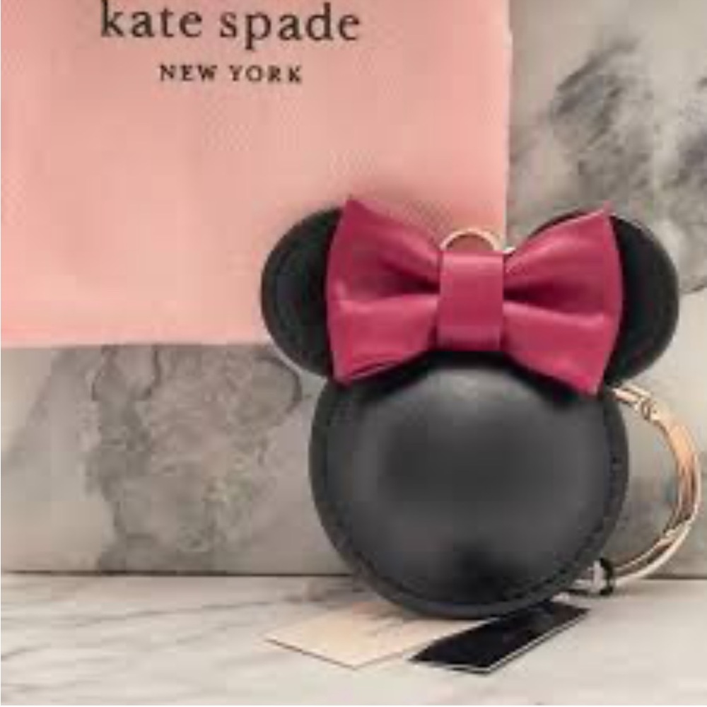 Kate Spade X Disney Minnie Mouse Keyfob KeyChain W/Red Bow LIMITED EDITION NWOT